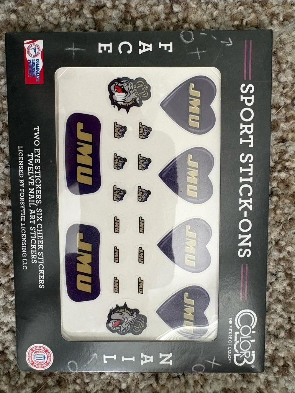 JMU James Madison University Sports Sticker Pack - Purple & Gold